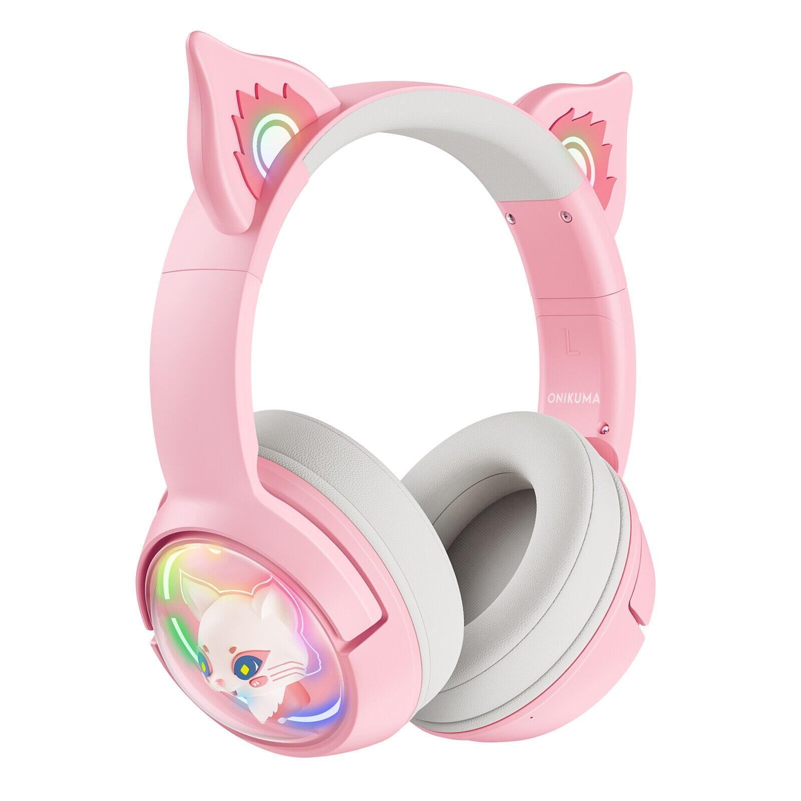Tai nghe chơi game không dây onikuma b5 có đèn rgb tai nghe bluetooth cho máy tính bảng ipad ps4 trên tai tai nghe stereo có mic