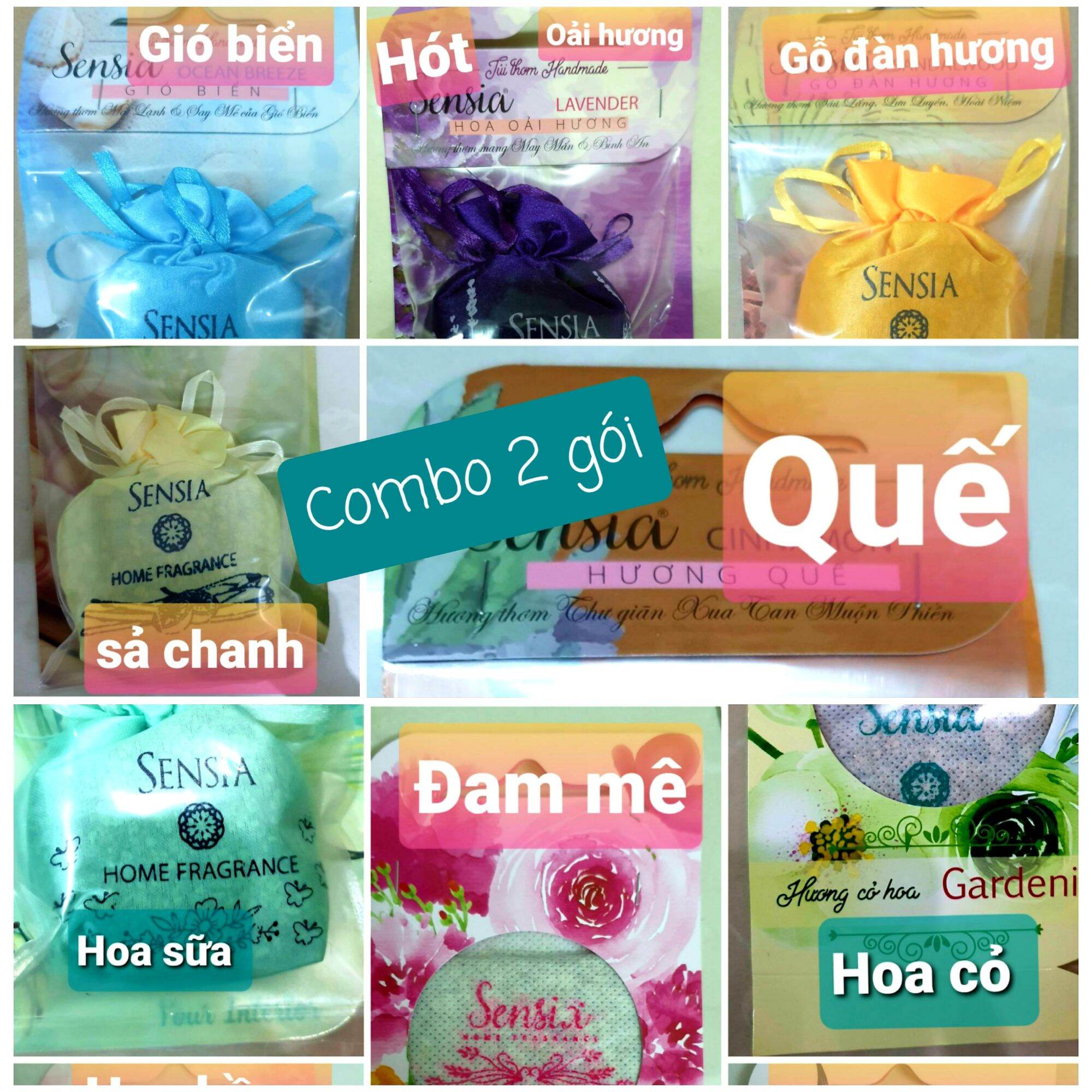 Combo 2 gói Túi thơm sensia 30g túi thơm treo quần áo và trang trí.