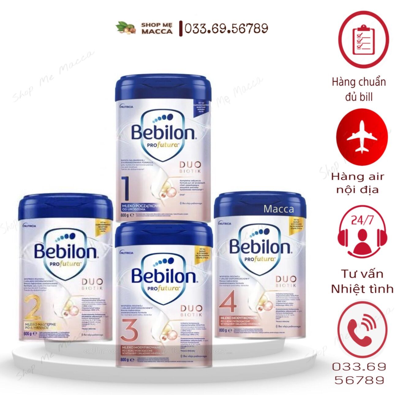 Sữa bebilon 800g số 1 ,số 2,3,4