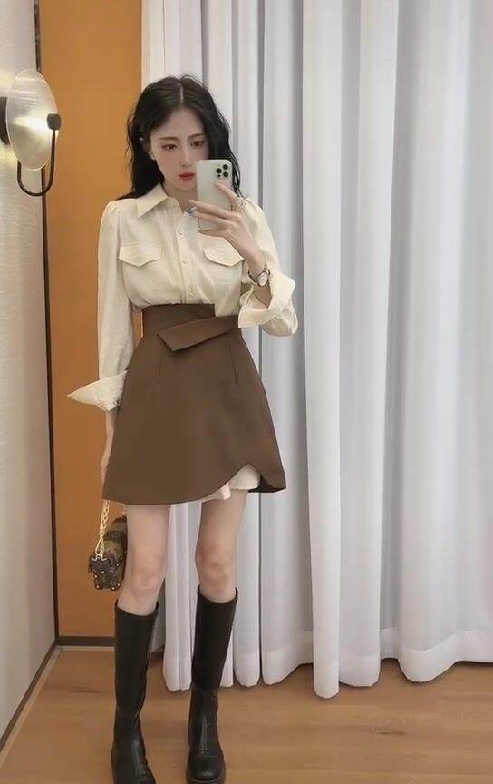 Đầm Sơ Mi Cách Tân Hàng Quảng Châu Siêu Xịn