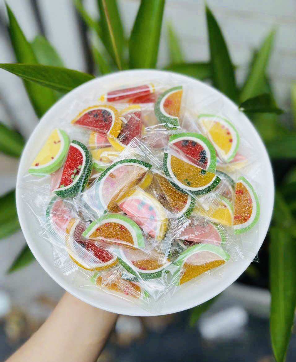 Kẹo dưa hấu miếng phủ đường 400gram