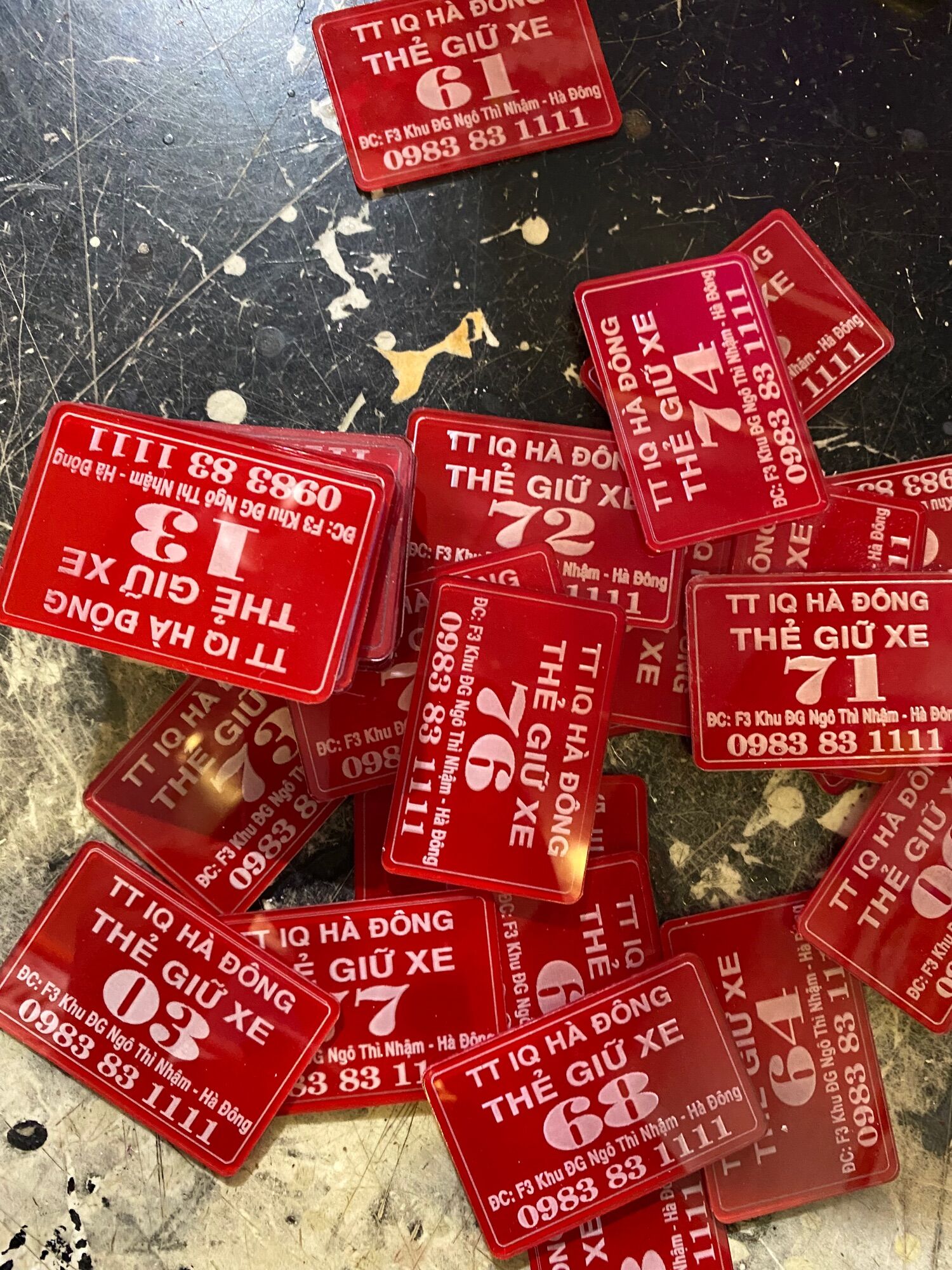 [FREESHIP MAX] Thẻ giữ xe, khách sạn, karaoke, quán nhậu, thẻ giữ xe kích thước 4x6Thiết kế theo yêu cầu - Khắc Dấu 247