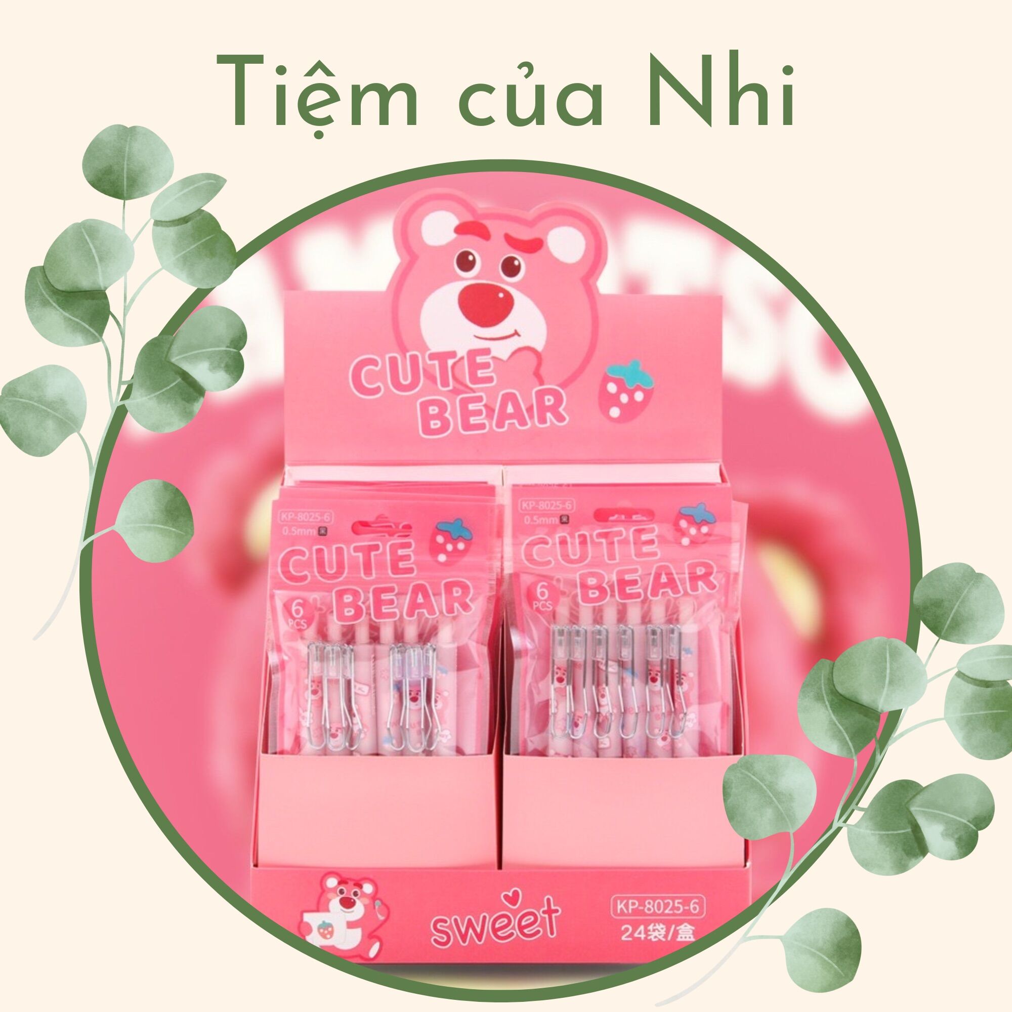 Bút mực đen gấu dâu lotso