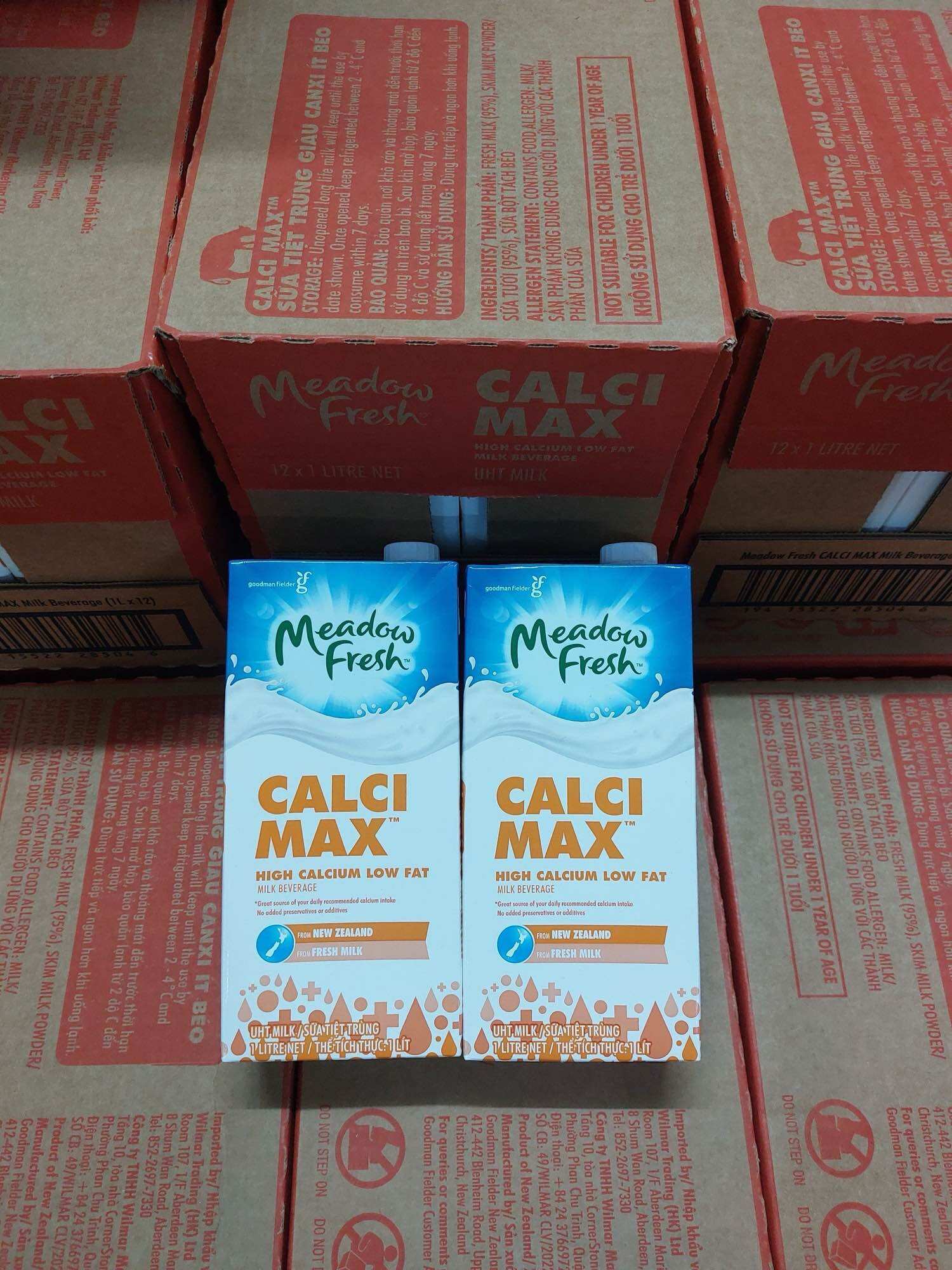 [Thùng] Sữa tươi Meadow Fresh Calci Max ít béo 1L - nhập Úc