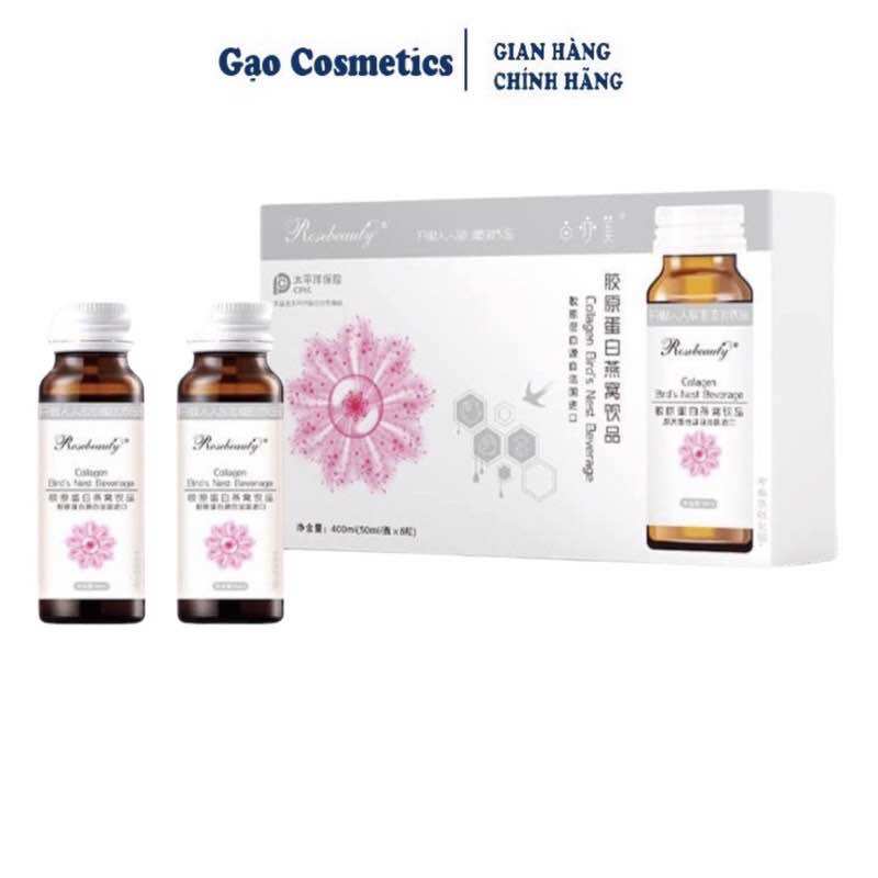 Nước Uống Collagen Yến Trắng Da Đẹp Da Rosebeauty Collagen Bird’s Nest Beverage [8 Chaix50ml]