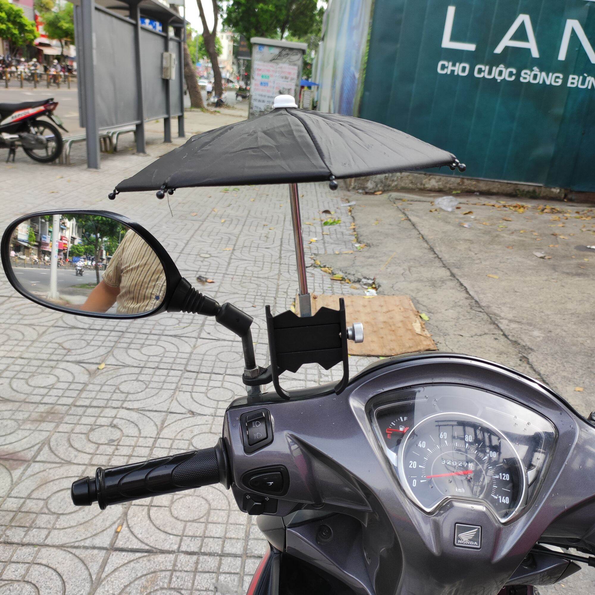 Giá đỡ điện thoại trên xe máy A1000 hàng đẹp có ống gắn dù mini