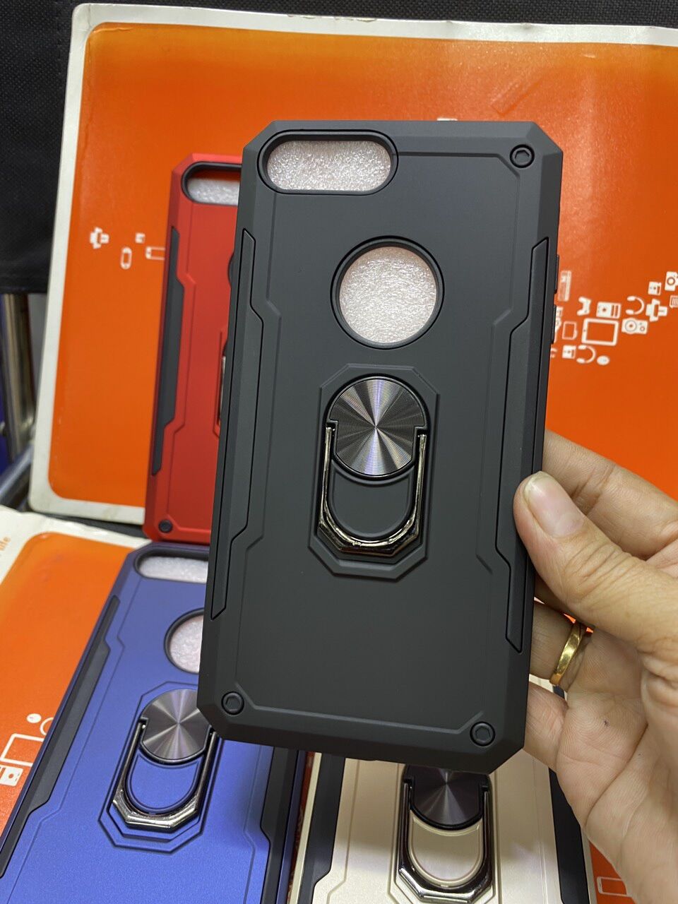 Ốp lưng IPhone 7plus/8plus  màu chống sốc có iring