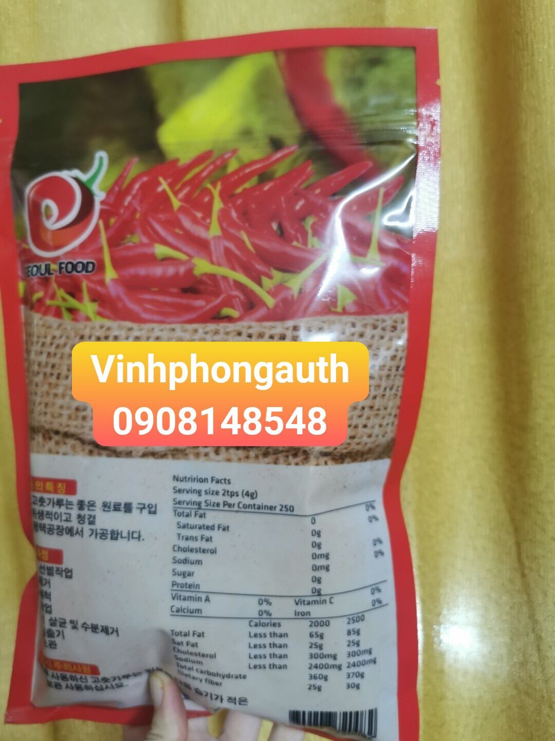 BỘT ỚT HÀN QUỐC - NHUYỄN- RED PEPPER POWDER 500gr