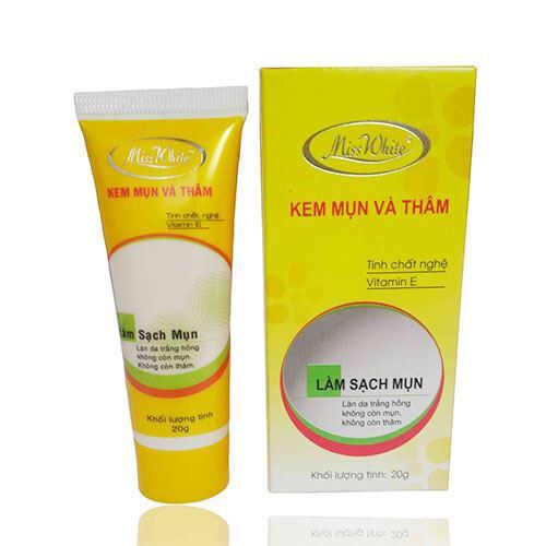 [Hcm]Kem Mụn V&Agrave Th&Acircm Tinh Chất Nghệ Miss White 20G