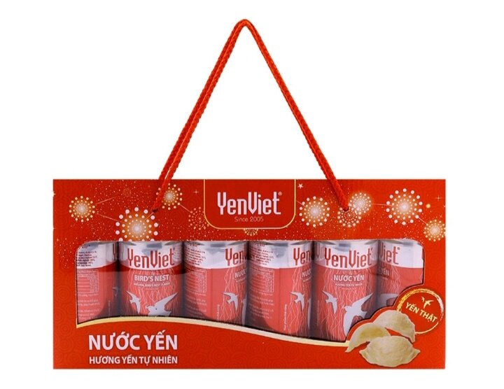 Hộp 6 lon nước yến yến việt hộp ngang