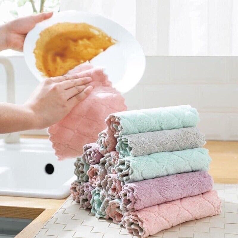 [HCM]10 khăn lau bếp 2 mặt thấm hút