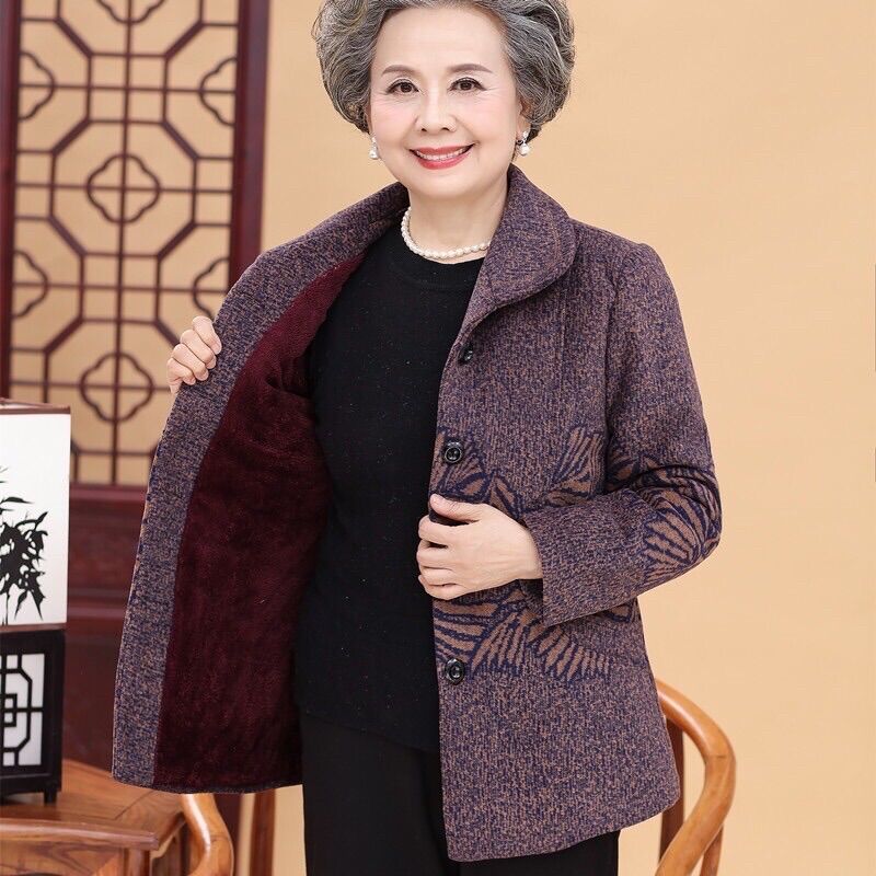 Áo dạ lót lông ấm tặng bà/ mẹ