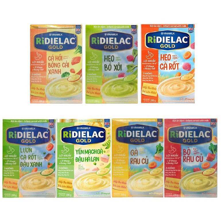 1 hộp bột ăn dặm ridielac gold đủ vị 200g