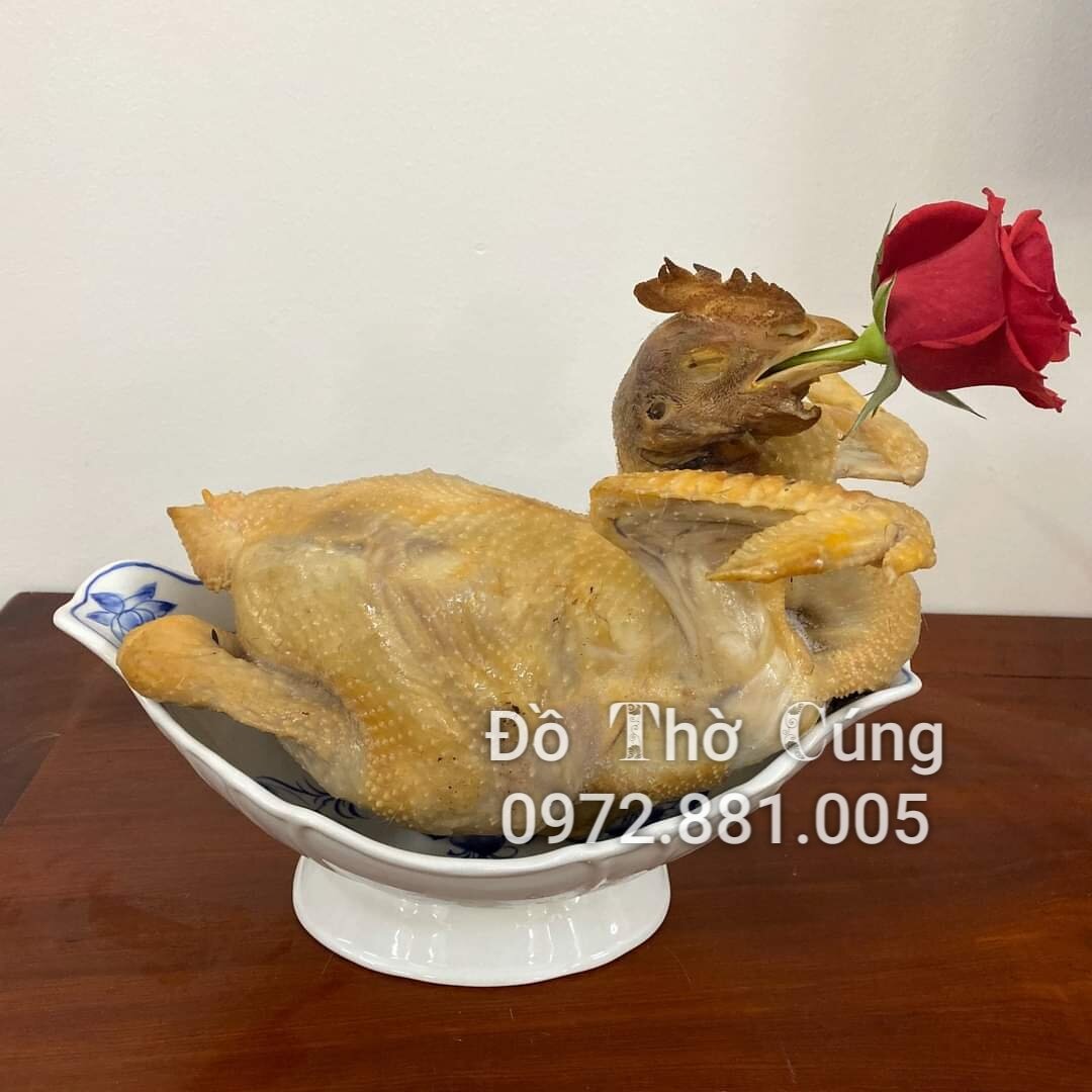 Đĩa bày gà cúng nguyên con, đĩa thuyền đựng gà, bát đựng gà cúng Gốm sứ Bát Tràng cao cấp