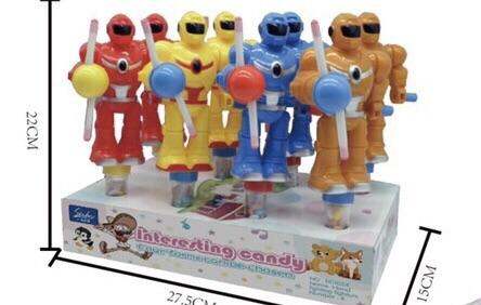 Kẹo đồ chơi siêu nhân chong chóng phát sáng kèm kẹo