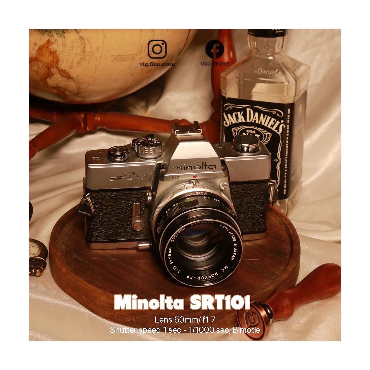 Máy ảnh film SLR Minolta Srt101 - 50mm 1.7