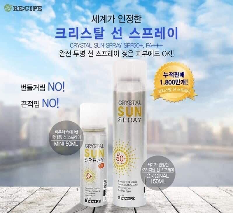 Xịt chống nắng Crystal Sun Spray SPF 50+ PA+++
