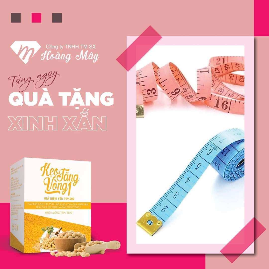 Kẹo Tăng Vòng 1 Đẹp Da Đẹp Dáng Hoàng Mây _ Hộp 500gr