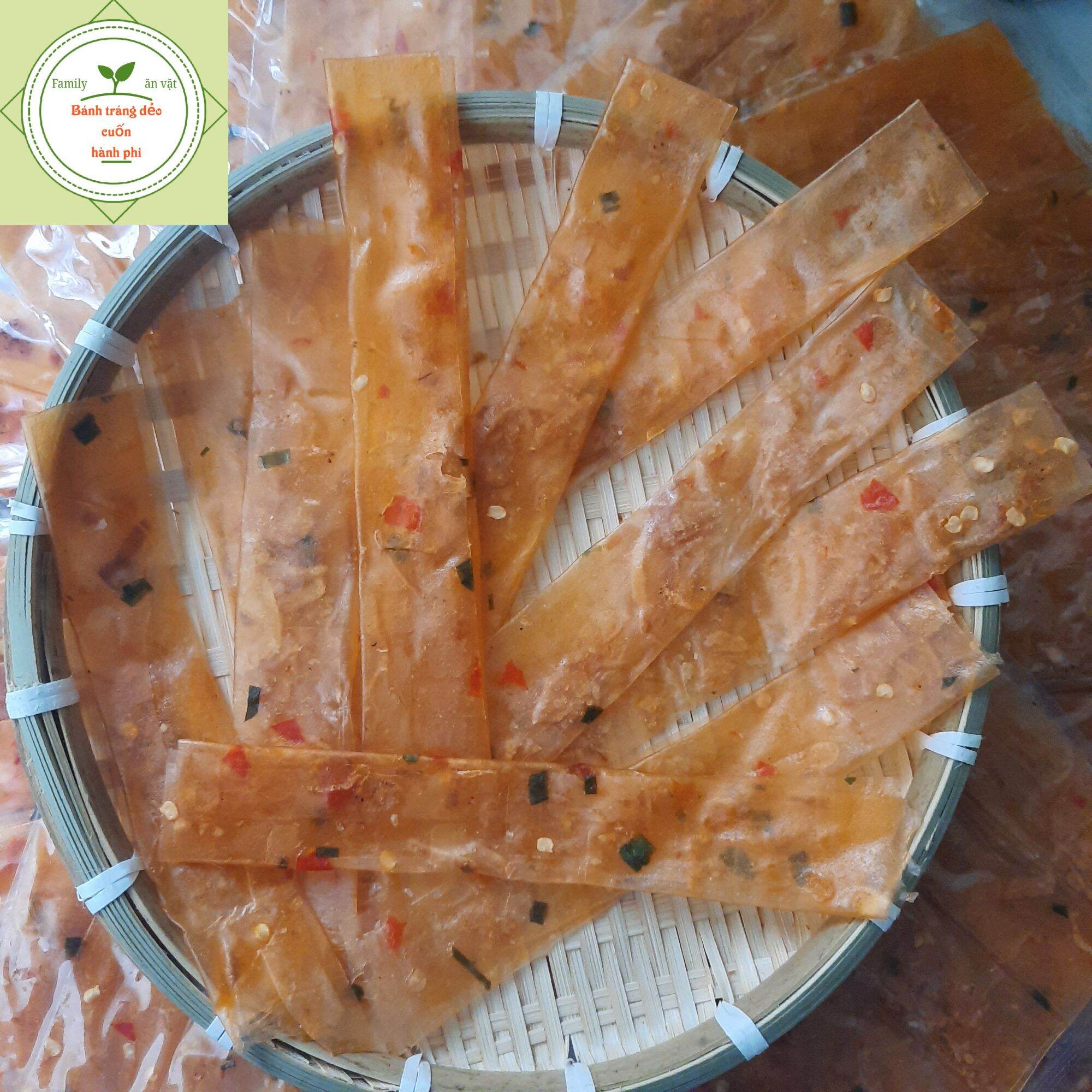 BÁNH TRÁNG DẺO ỚT CUỐN HÀNH PHI - Set 10bịch