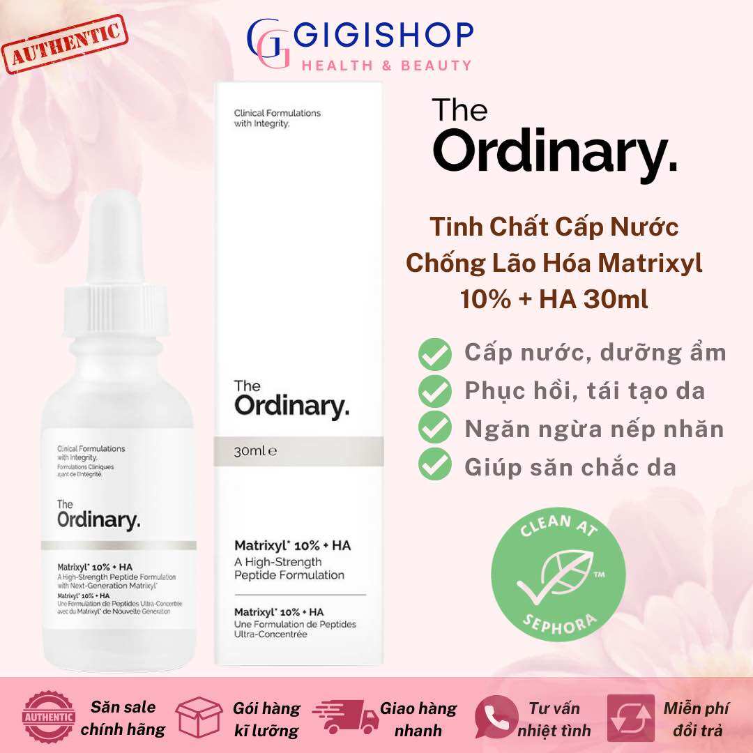 Tinh Chất Chống Lão Hóa Cấp Nước The Ordinary Matrixyl 10% + HA 30ml [Bill Mỹ]