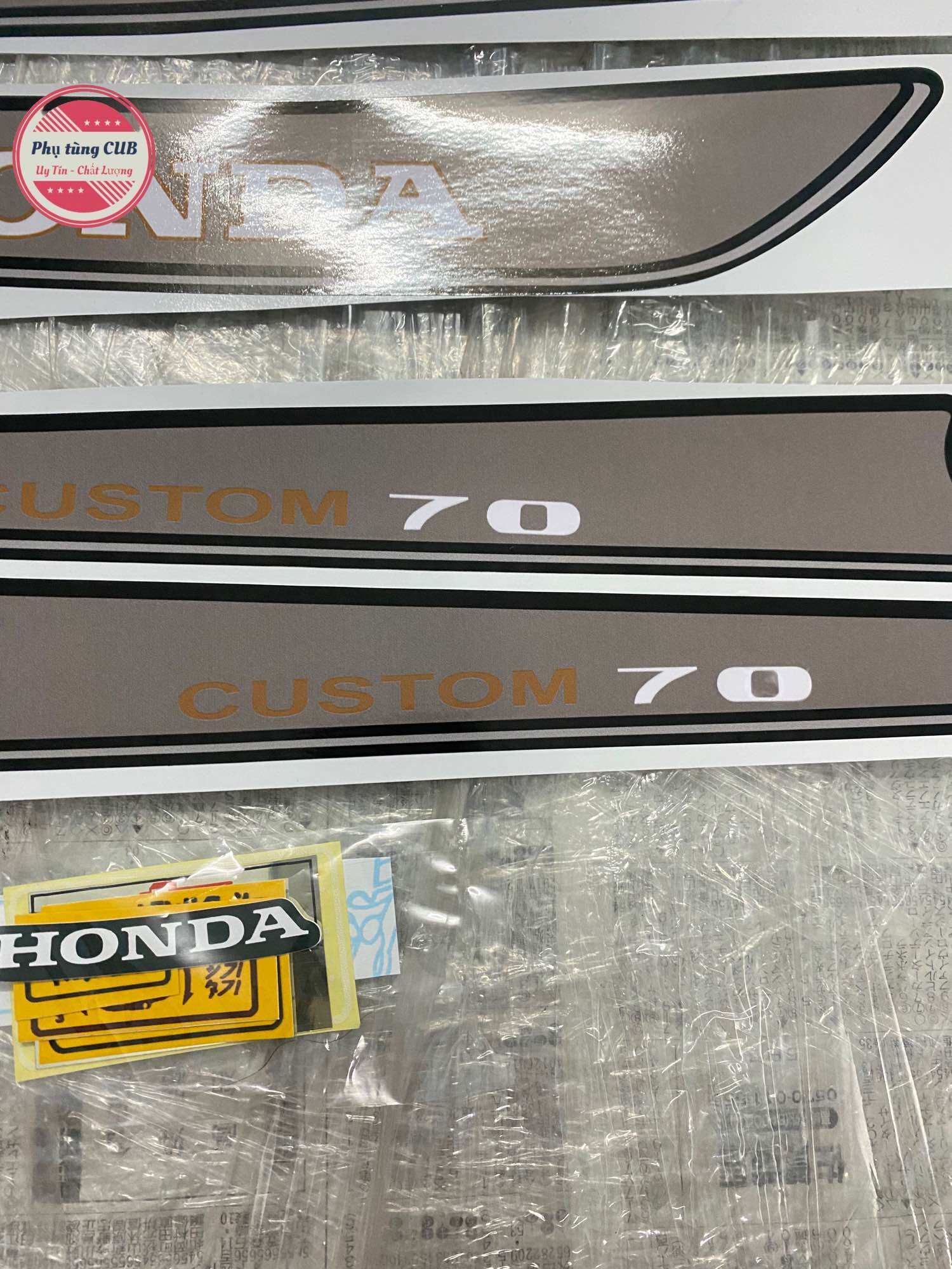 Tem xe cub custom ( 50-70-90) kèm tem thông số
