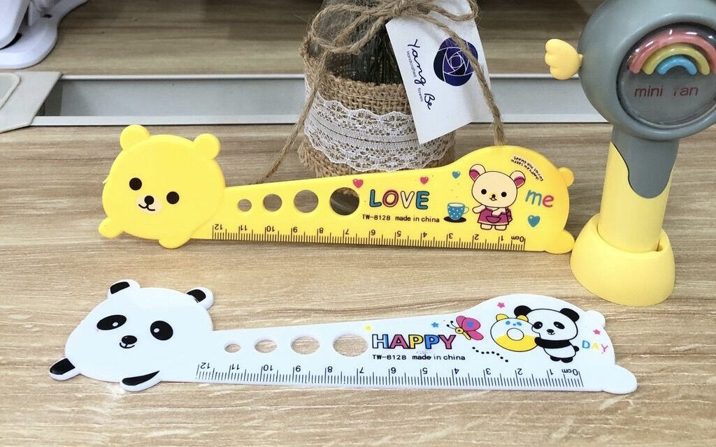 Thước kẻ nhựa 15cm kiểu hình con gấu