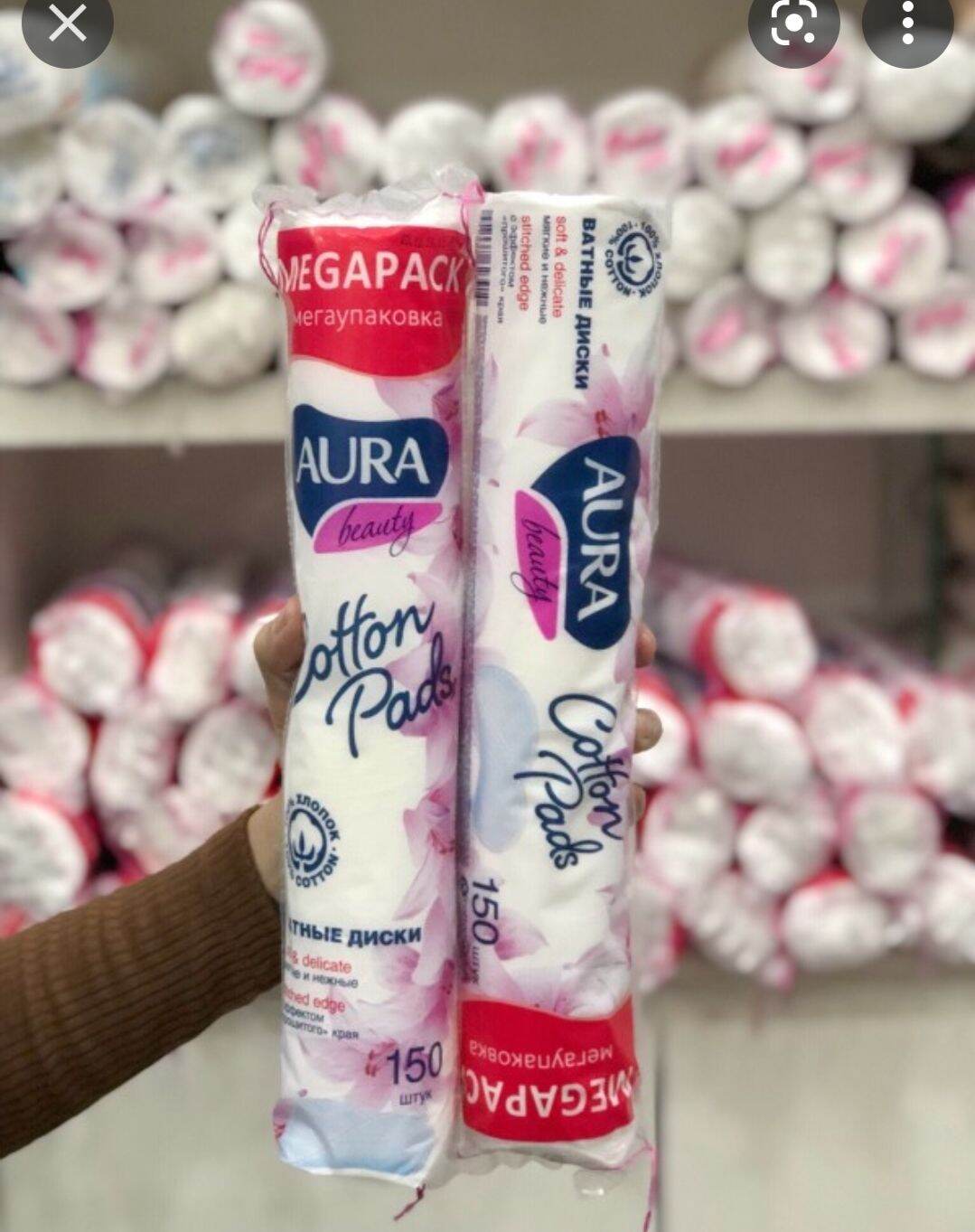 Bông tẩy trang Aura 150 miếng