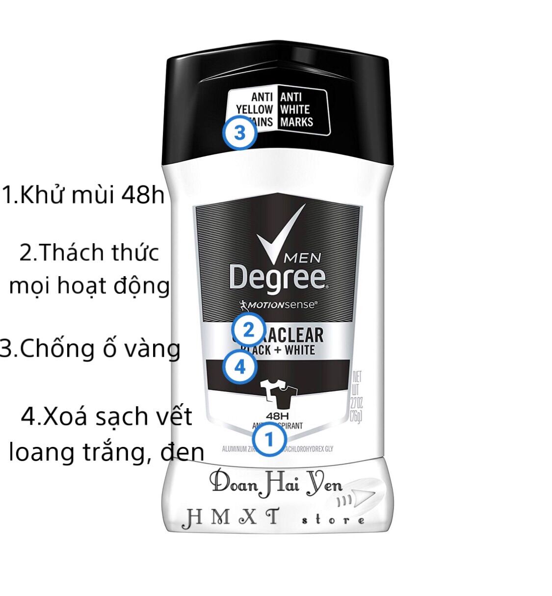 (Bill_ Mỹ)Lăn khử mùi nam Degree 24h