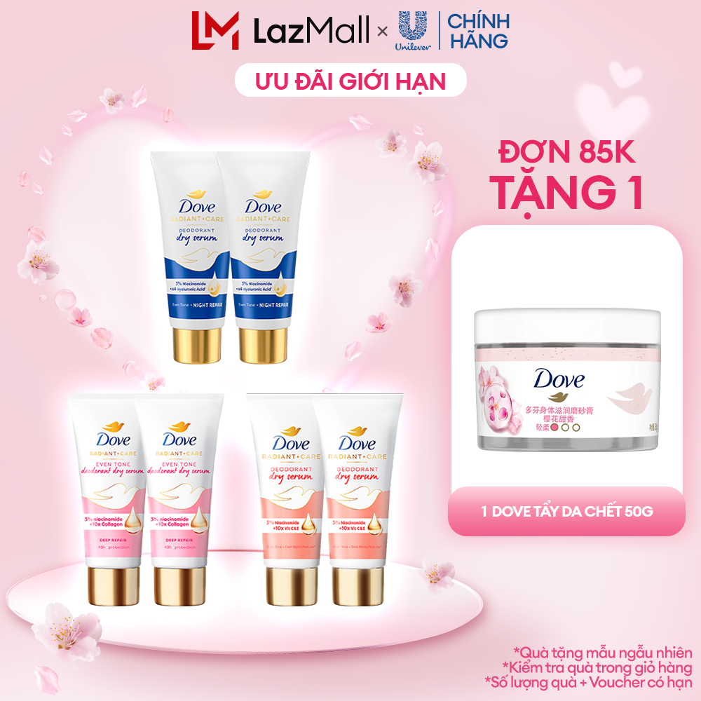 [CHÍNH HÃNG] Combo 2 Dove Serum dưỡng sáng khử mùi Dove dành cho nữ với 3% Niacinamide giúp da sáng mịn đều màu 40ml tốt như lăn khử mùi