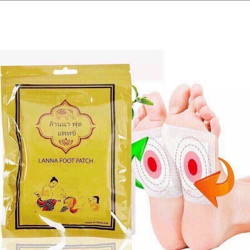 Combo 10 Miếng Dán Thải Độc Chân Chính Hãng Thái Lan Lanna Foot Patch