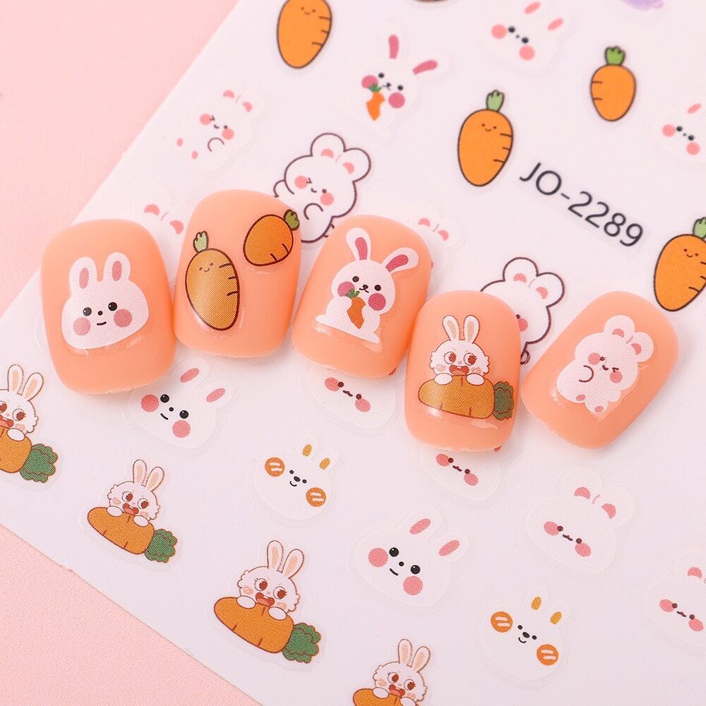 Sticker dán móng tay nail hình thỏ dễ thương