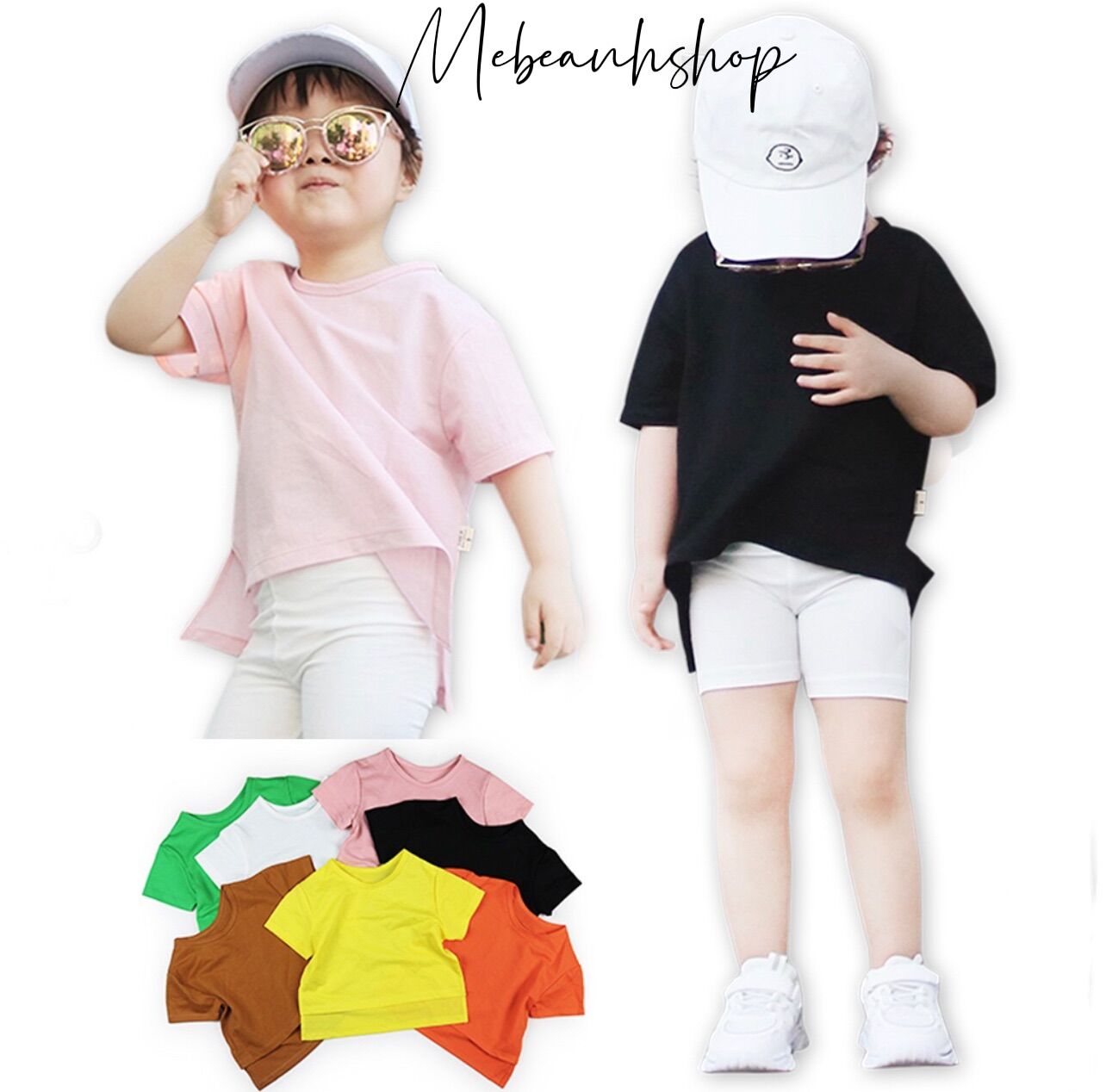 Áo phông bé gái dáng thụng form rộng, áo cho bé gái mebeanhshop