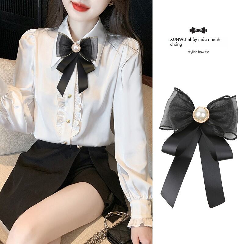 Phụ Kiện Trang Phục Nữ Pure Color Graduation Decor Butterfly Bow Tie Lace Fashion Korean Style Shirt Accessory Necktie