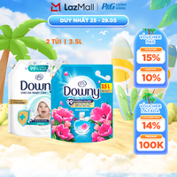Combo 2 Nước Xả Vải DOWNY Hương Nước Hoa Cao Cấp Dịu Nhẹ Kháng Khuẩn/ Nắng Mai Túi 3.5L