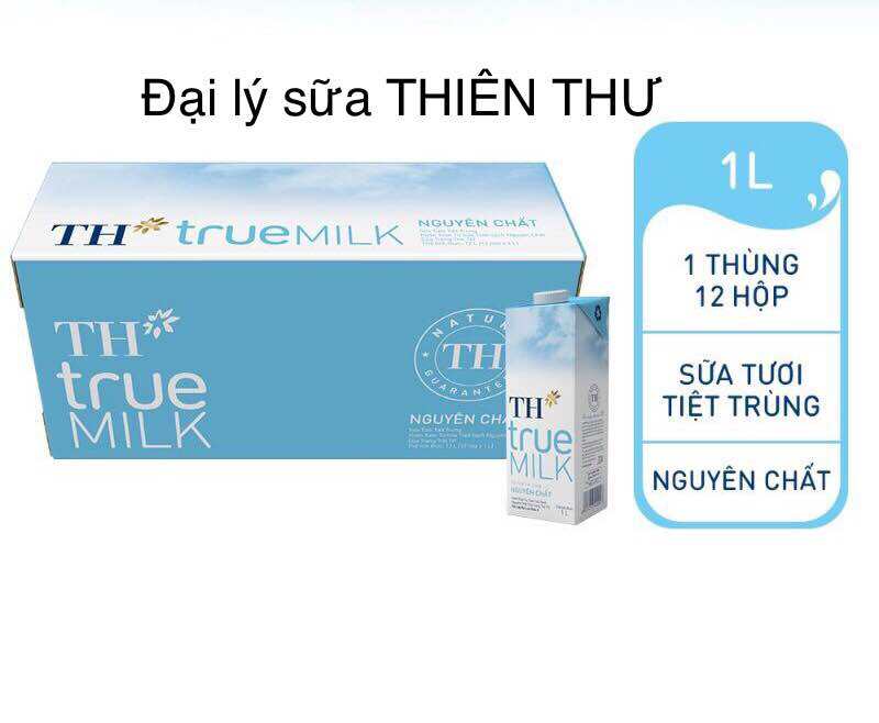 Thùng 12 lít sữa TH TRUEMILK nguyên chất không đường chỉ giao HOẢ TỐC