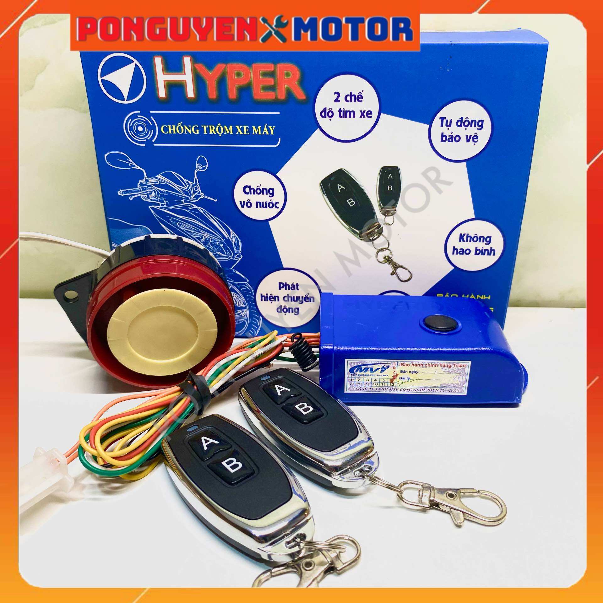 BỘ KHÓA CHỐNG TRỘM XE MÁY HYPER MVS LẮP ĐẶT FULL GIẮC CẮM CHO TỪNG DÒNG XE