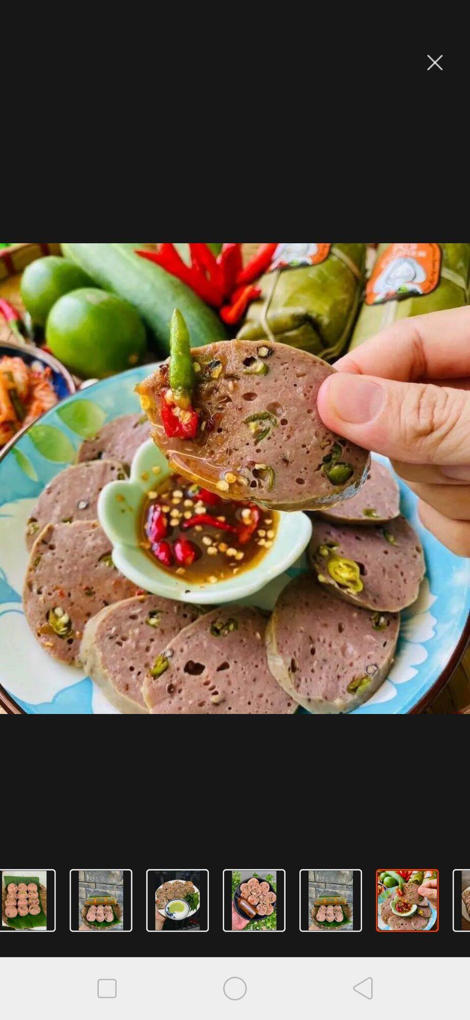 1 cây chả bò da heo ớt xiêm xanh (1 cây 500gram)