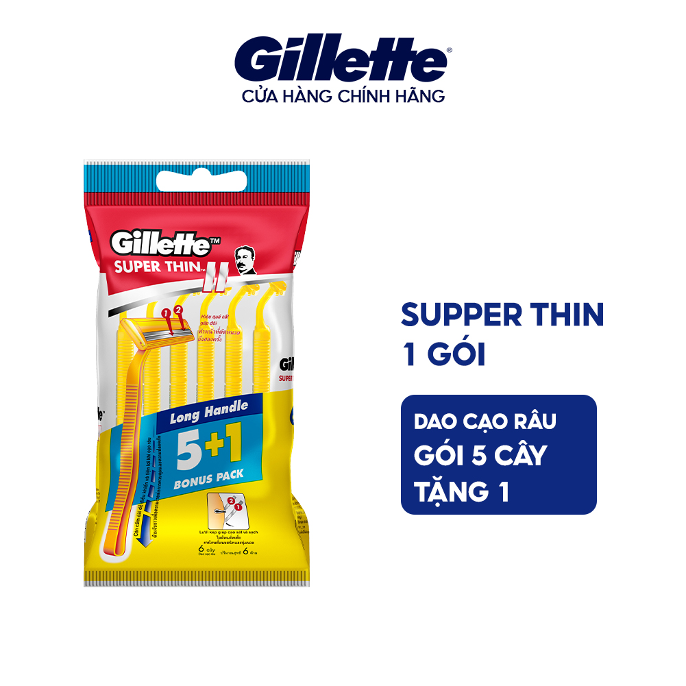 QT_Dao Cạo GILLETTE Cáng Vàng Gói 5+1 Cây