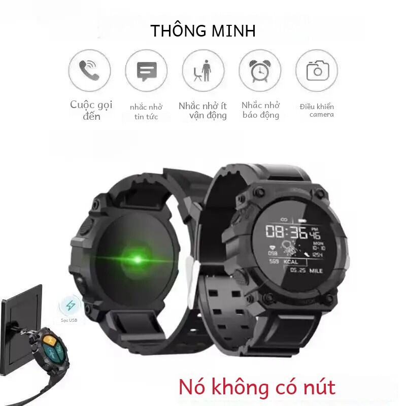 Đồng Hồ Thông Minh Đa Chức Năng Dành Cho Nam Và Nữ Theo Dõi Bước Tương Thích Với iOS Và Android Theo Dõi Sức Khỏe Và Giấc Ngủ Dây Đeo Silicon Chống Nước