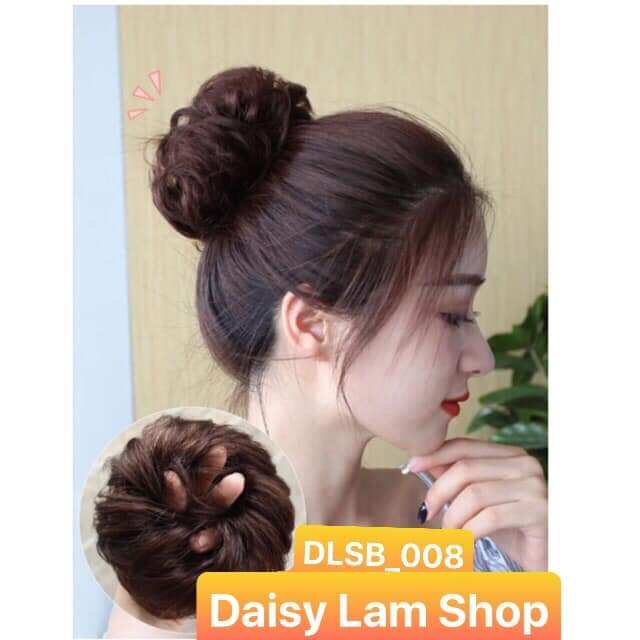 HÌNH THẬT- BÚI TÓC GIẢ XOĂN HOA DÂY CỘT B008 B011