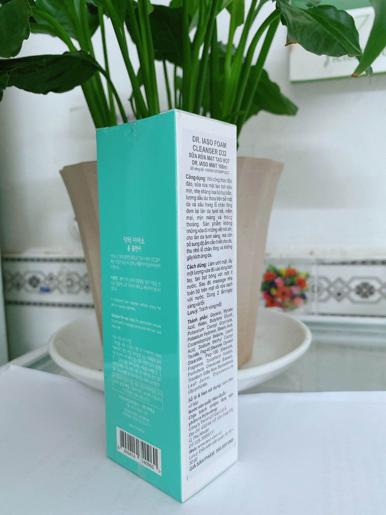 Sữa rửa mặt tạo bọt DR.IASO MINT FOAM CLEANSER 100ml