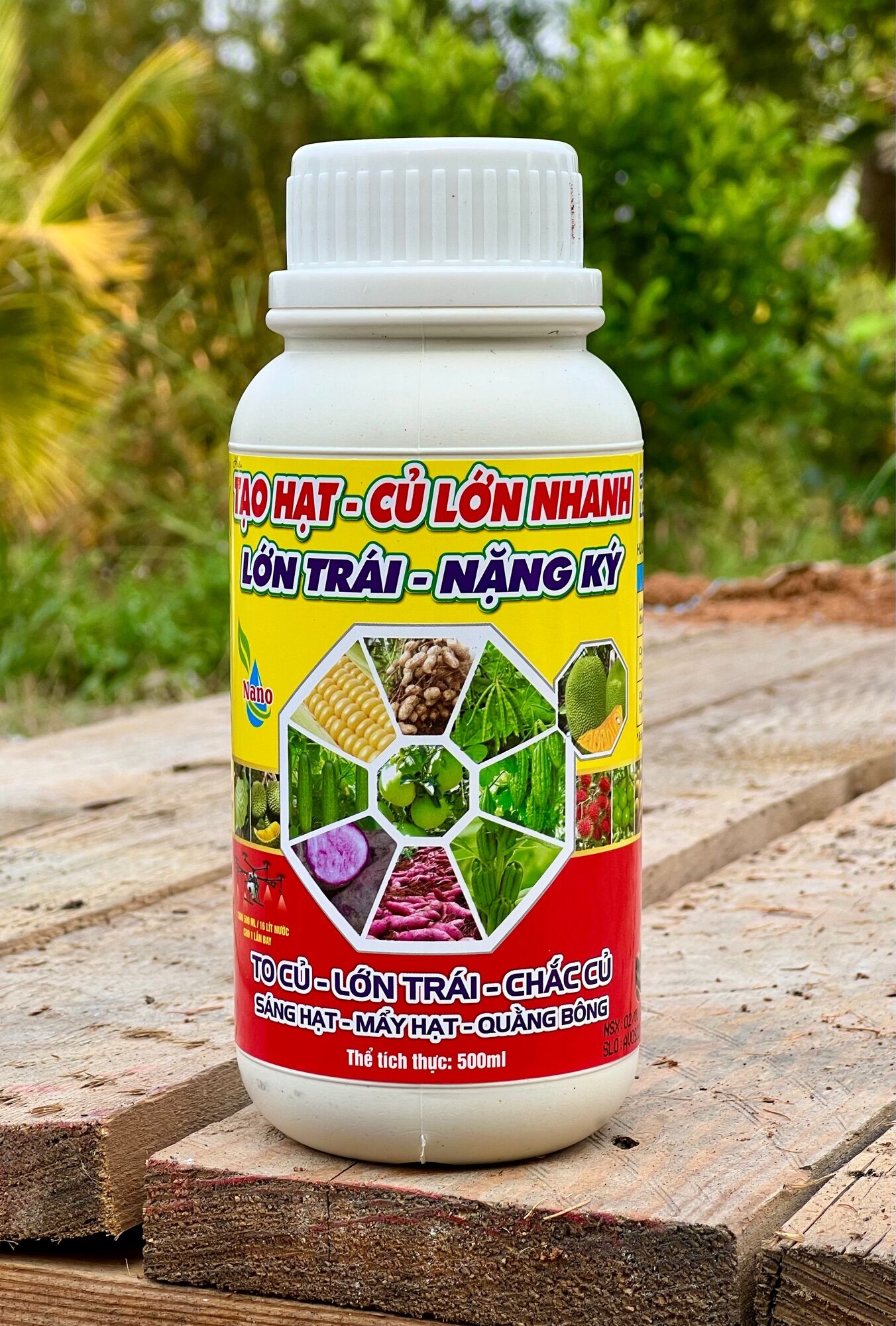 Lớn trái - nặng ký - củ lớn nhanh - to củ - chắc củ - sáng củ - mẩy hạt - quằng bông chai 500ml