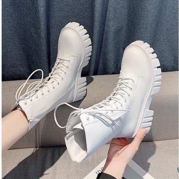 Boot cao cổ 20cm, buộc dây, kéo khoá 5,5cm