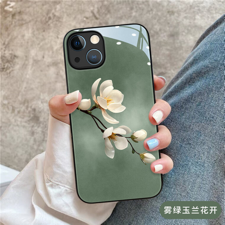 Ốp Điện Thoại Thủy Tinh Cường Lực Mở Hoa Ngọc Lan Thích Hợp Dùng Cho Iphone 13 Ốp Bảo Vệ XR Cảm Giác Cao Cấp Xsmax Bọc Toàn Bộ Camera Nổi Tiếng Trên Mạng IP7 Sành Điệu 8plus Kính 11Promax Mẫu Mới 12Pro Max