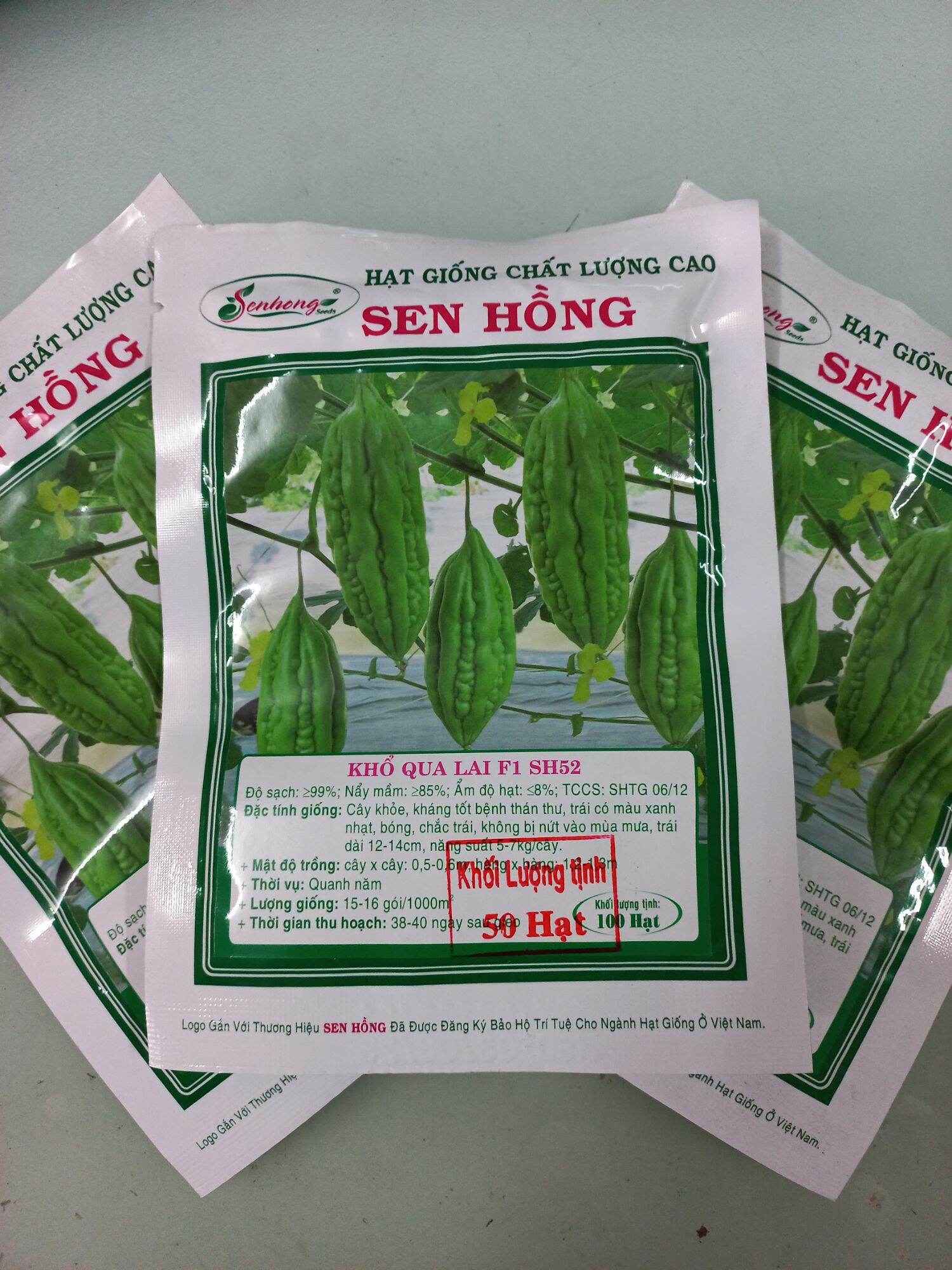 Hạt giống khổ qua SH52 (khổ qua lùn) Sen Hồng 50 hạt
