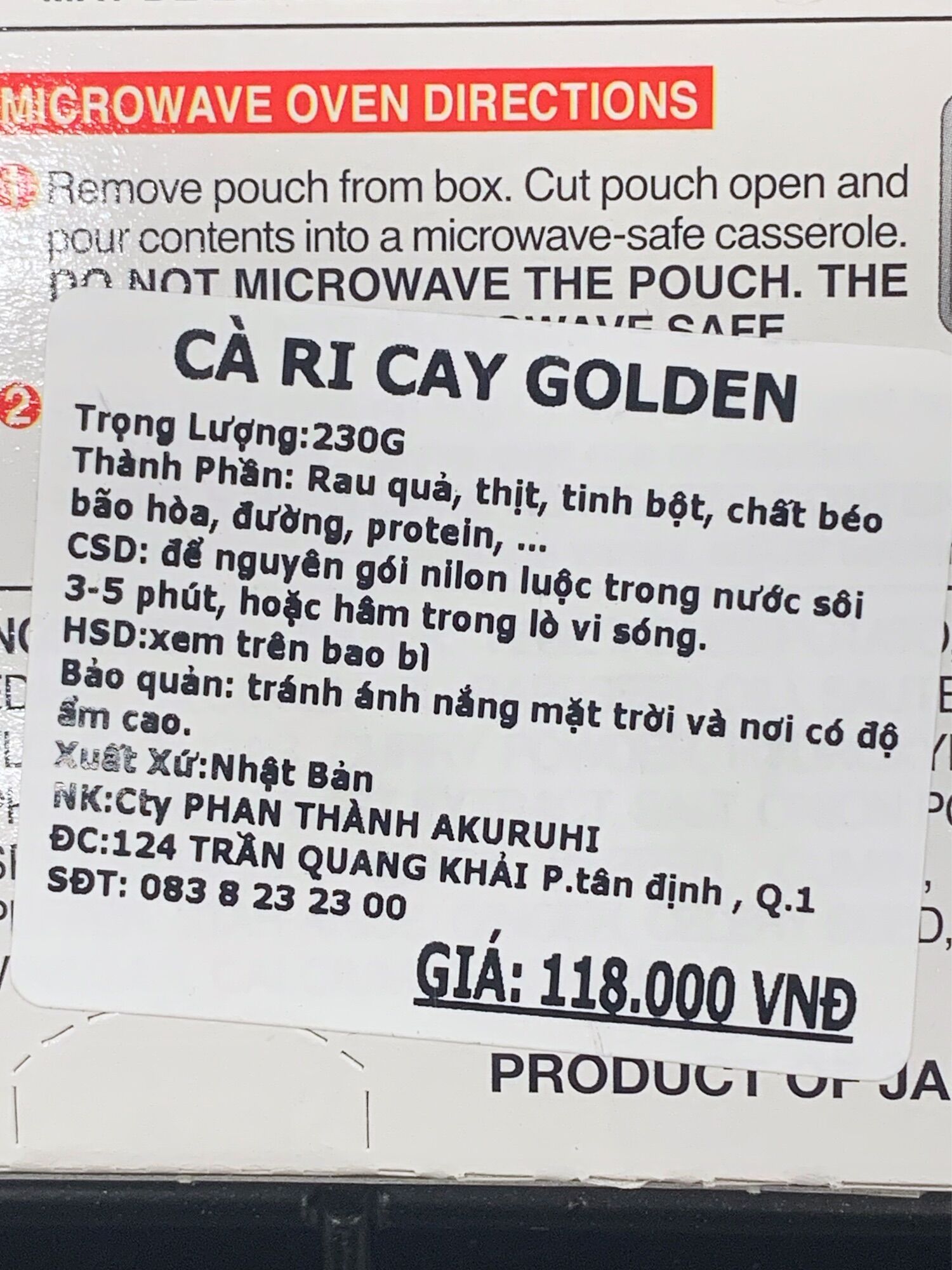 Cà Ri Cay Vàng Cấp Độ 5 ( Golden Curry S&B )  ( Siêu thị Nhật Ichiban Market )