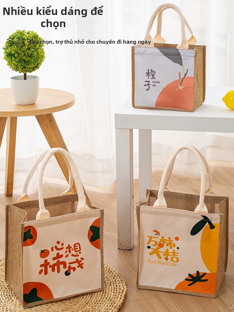 SHOUNAMAO | Túi Đựng Trưa Tote Đựng Nhiều Ins Style Vải Canvas