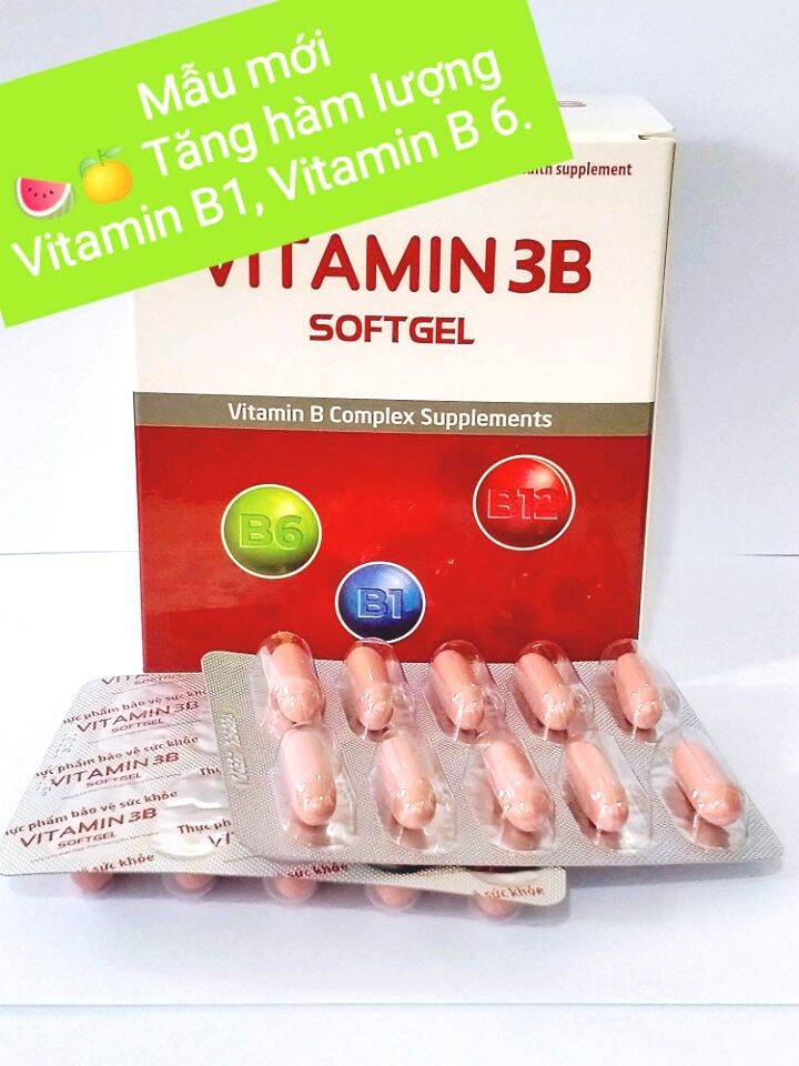 Viên uống VITAMIN B1 B6  B12 Hộp 100 viên giúp tăng cường sức khỏe, suy nhược thần kinh, giảm mệt mỏi, giúp ăn ngủ ngon hơn...