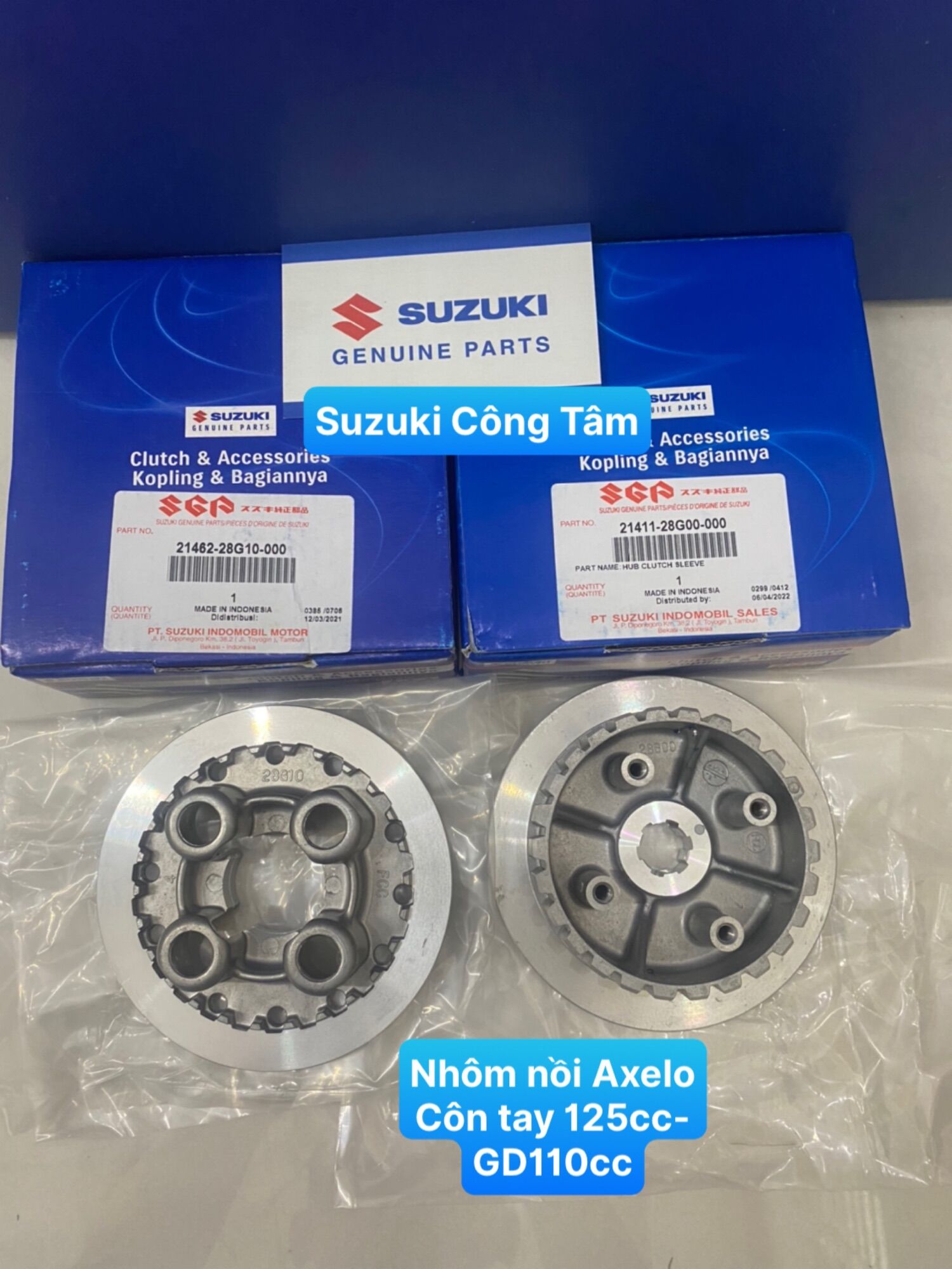 [nhập rs0822 giảm 30k cho đơn 99k]dĩa ép ly hợp (cặp nhôm nồi suzuki axelo -125cc)