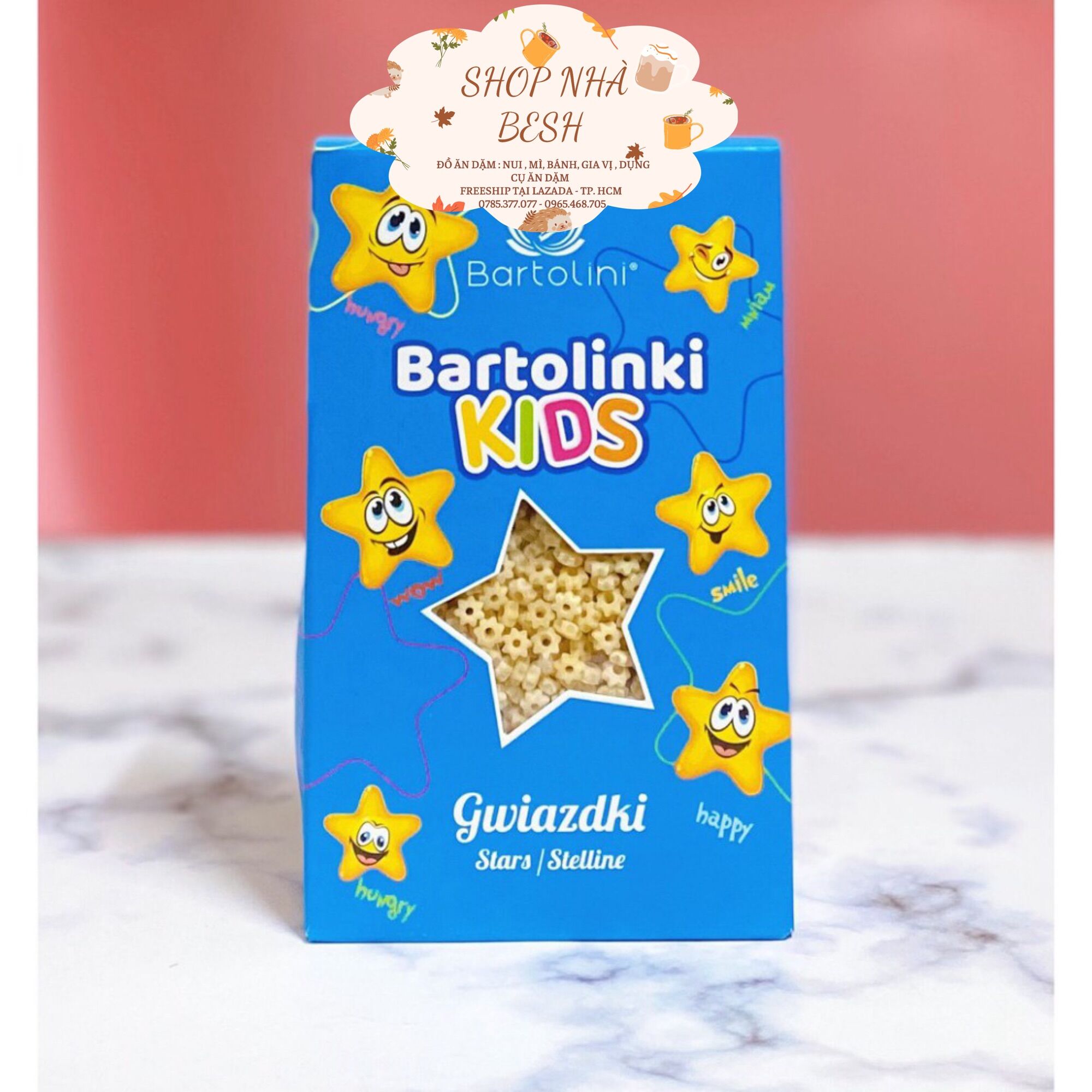 Nui sao hữu cơ Bartolini kids 250gr